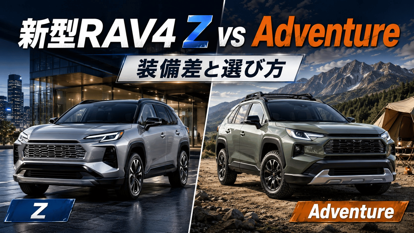 新型RAV4のZとAdventureを比較したアイキャッチ画像